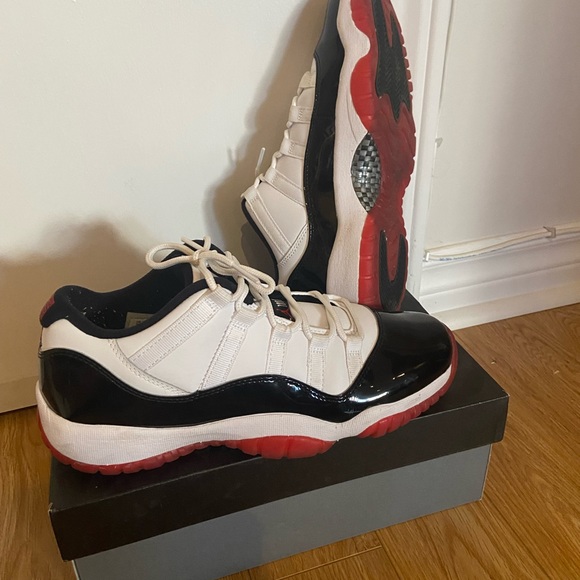 These are Jordan 11 Concord Breds. They are size 7 youth. Barely worn. - Picture 3 of 3